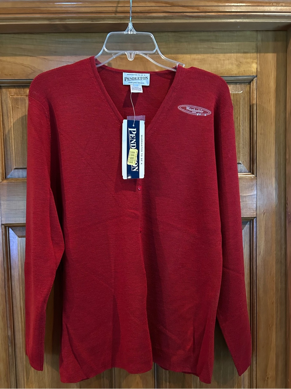 Pendleton Women’s Cranberry Red V-Neck Sweater